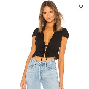 Tie Front Drawstring Top